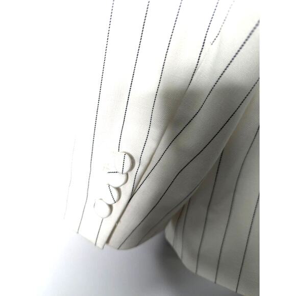 Ann Taylor Factory One Button Blazer White Blue Pinstripe Plus Size 16 NWT - Picture 9 of 11